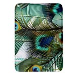 Peacock Feathers Blue Green Texture Rectangular Glass Fridge Magnet (4 pack) Front