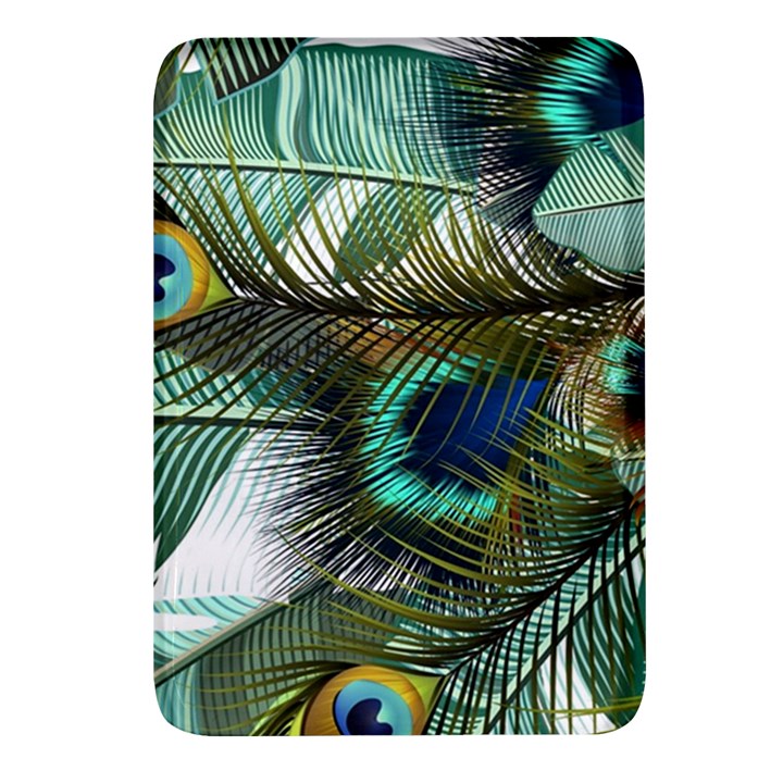 Peacock Feathers Blue Green Texture Rectangular Glass Fridge Magnet (4 pack)