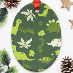 Cute Dinosaur Pattern Ornament (oval)