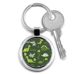 Cute Dinosaur Pattern Key Chain (round) by Wav3s