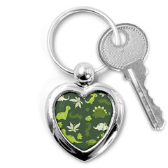 Cute Dinosaur Pattern Key Chain (heart) by Wav3s