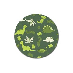 Cute Dinosaur Pattern Magnet 3  (round) by Wav3s