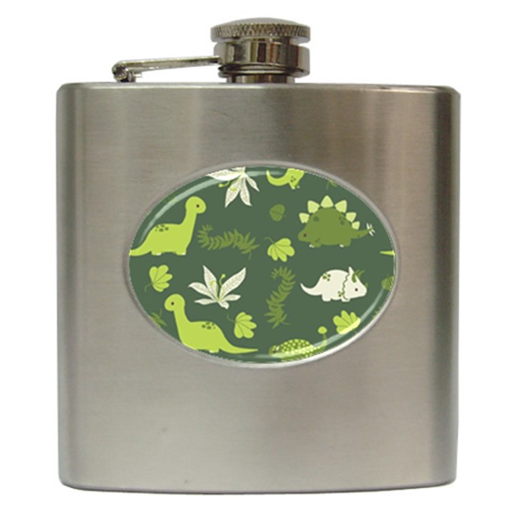 Cute Dinosaur Pattern Hip Flask (6 oz)