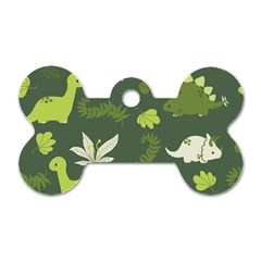 Cute Dinosaur Pattern Dog Tag Bone (one Side) by Wav3s