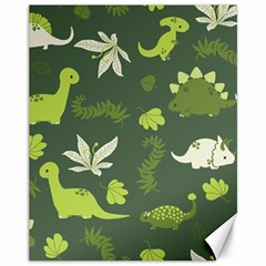 Cute Dinosaur Pattern Canvas 11  X 14  by Wav3s