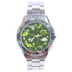 Cute Dinosaur Pattern Stainless Steel Analogue Watch Front