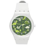 Cute Dinosaur Pattern Round Plastic Sport Watch (M) Front