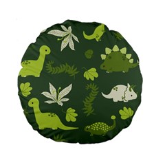 Cute Dinosaur Pattern Standard 15  Premium Round Cushions by Wav3s