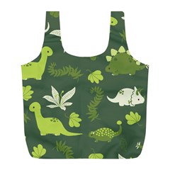 Cute Dinosaur Pattern Full Print Recycle Bag (l) by Wav3s