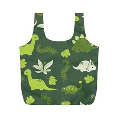 Cute Dinosaur Pattern Full Print Recycle Bag (m) by Wav3s