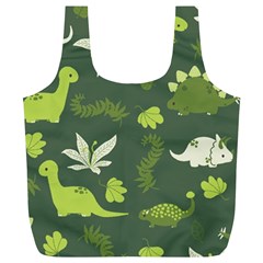 Cute Dinosaur Pattern Full Print Recycle Bag (xl) by Wav3s