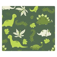 Cute Dinosaur Pattern Two Sides Premium Plush Fleece Blanket (small)