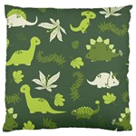 Cute Dinosaur Pattern Large Premium Plush Fleece Cushion Case (Two Sides) Front