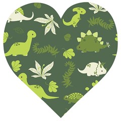 Cute Dinosaur Pattern Wooden Puzzle Heart by Wav3s