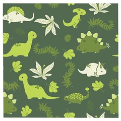 Cute Dinosaur Pattern Wooden Puzzle Square by Wav3s