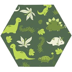 Cute Dinosaur Pattern Wooden Puzzle Hexagon by Wav3s