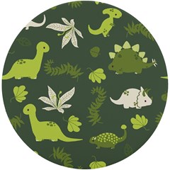 Cute Dinosaur Pattern Uv Print Round Tile Coaster