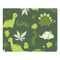 Cute Dinosaur Pattern Premium Plush Fleece Blanket (large) by Wav3s