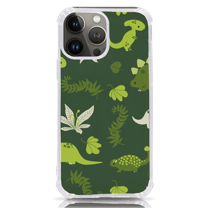 Cute Dinosaur Pattern iPhone 13 Pro Max TPU UV Print Case