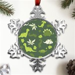 Cute Dinosaur Pattern Metal Small Snowflake Ornament Front