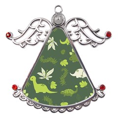 Cute Dinosaur Pattern Metal Angel With Crystal Ornament by Wav3s