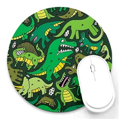 Dino Kawaii Round Mousepad by Wav3s