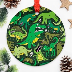 Dino Kawaii Ornament (round) by Wav3s