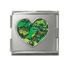 Dino Kawaii Mega Link Heart Italian Charm (18mm) by Wav3s