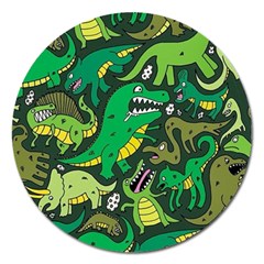 Dino Kawaii Magnet 5  (round) by Wav3s