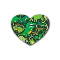 Dino Kawaii Rubber Heart Coaster (4 Pack) by Wav3s