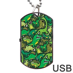 Dino Kawaii Dog Tag Usb Flash (two Sides) by Wav3s