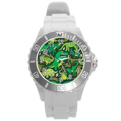 Dino Kawaii Round Plastic Sport Watch (l) by Wav3s