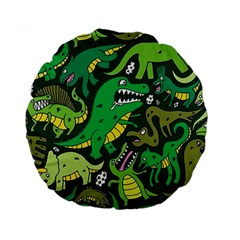 Dino Kawaii Standard 15  Premium Round Cushions by Wav3s