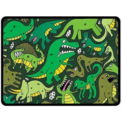 Dino Kawaii Two Sides Fleece Blanket (large) by Wav3s