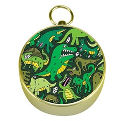 Dino Kawaii Gold Compasses by Wav3s