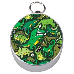 Dino Kawaii Silver Compasses by Wav3s