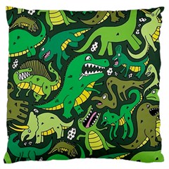 Dino Kawaii Standard Premium Plush Fleece Cushion Case (two Sides) by Wav3s