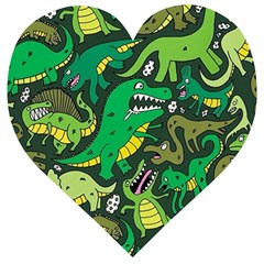 Dino Kawaii Wooden Puzzle Heart by Wav3s