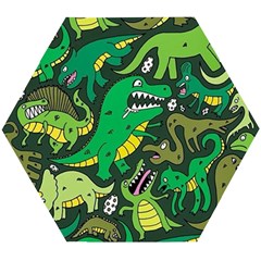 Dino Kawaii Wooden Puzzle Hexagon by Wav3s