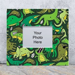 Dino Kawaii White Wall Photo Frame 5  X 7  by Wav3s