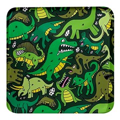 Dino Kawaii Square Glass Fridge Magnet (4 Pack) by Wav3s