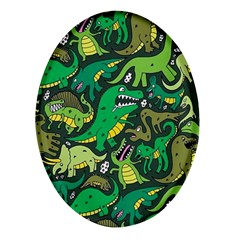 Dino Kawaii Oval Glass Fridge Magnet (4 Pack) by Wav3s