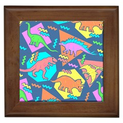 Dinosaur Pattern Framed Tile