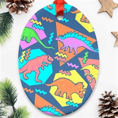 Dinosaur Pattern Ornament (oval) by Wav3s