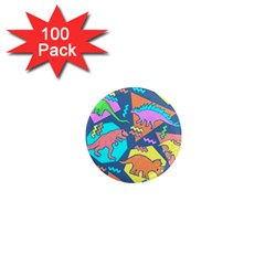 Dinosaur Pattern 1  Mini Magnets (100 Pack)  by Wav3s