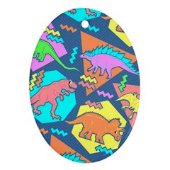 Dinosaur Pattern Ornament (oval) by Wav3s