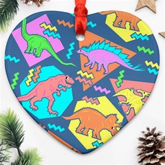 Dinosaur Pattern Ornament (heart)