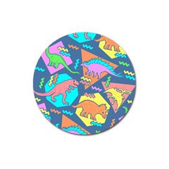 Dinosaur Pattern Magnet 3  (round) by Wav3s