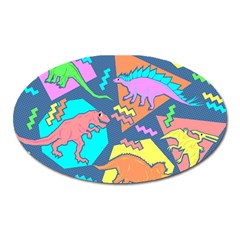 Dinosaur Pattern Oval Magnet