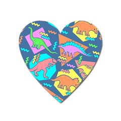 Dinosaur Pattern Heart Magnet